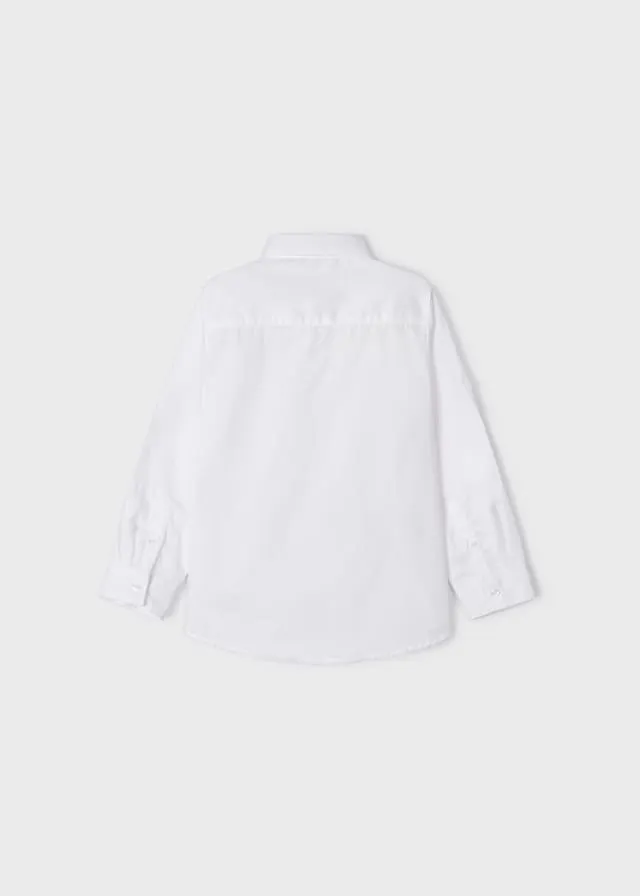 140 Mayoral Tween/Teen Boys Classic L/S Collared Dress Shirt,White