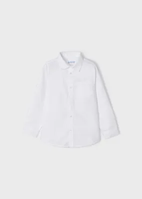 140 Mayoral Tween/Teen Boys Classic L/S Collared Dress Shirt,White