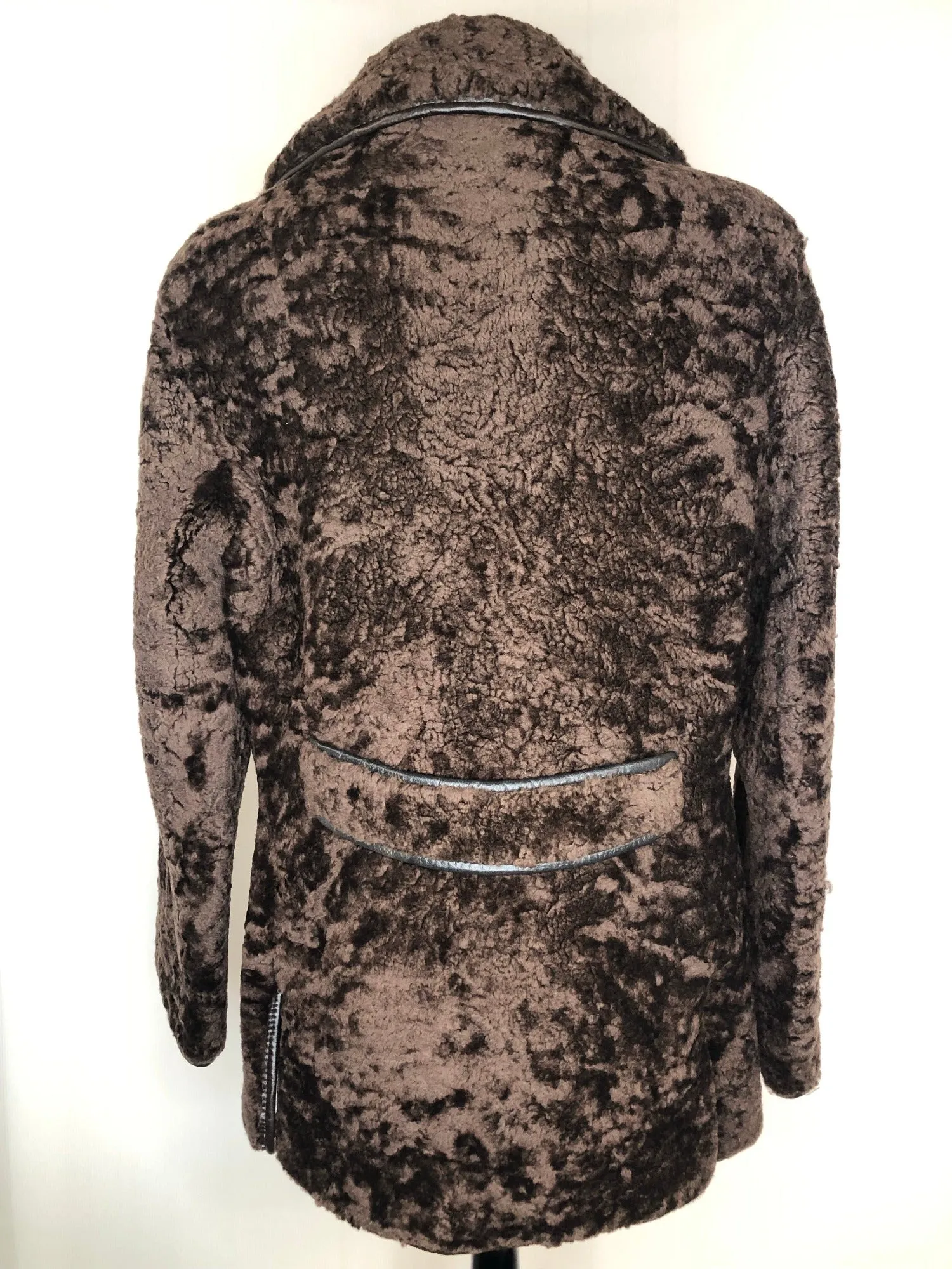 1970s Brown Teddy Borg Coat by Scandinavian Fur Co - Size UK 12