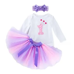 1st Birthday Pink and Purple Set