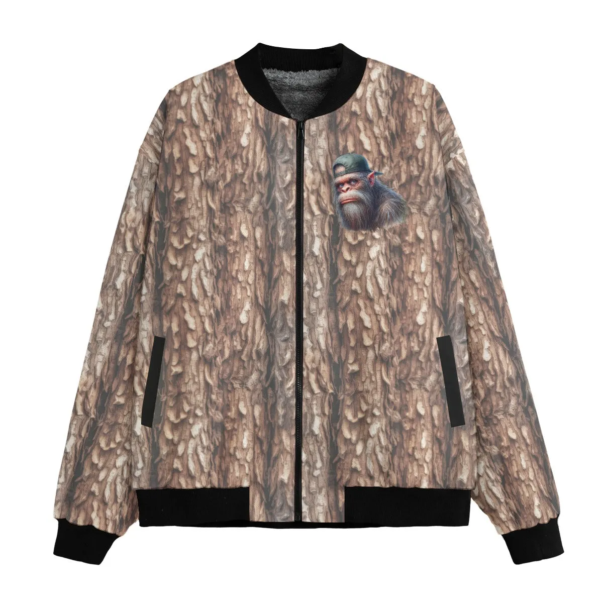 2 Sided "I'm not insulting you.."  Sasquatch, Bigfoot, Polyester Fleece Bomber Jacket / Zipper Closure