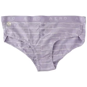 AEROPOSTALE Boyshort Striped Underwear with Buttons -  Lilac (Size: Large)