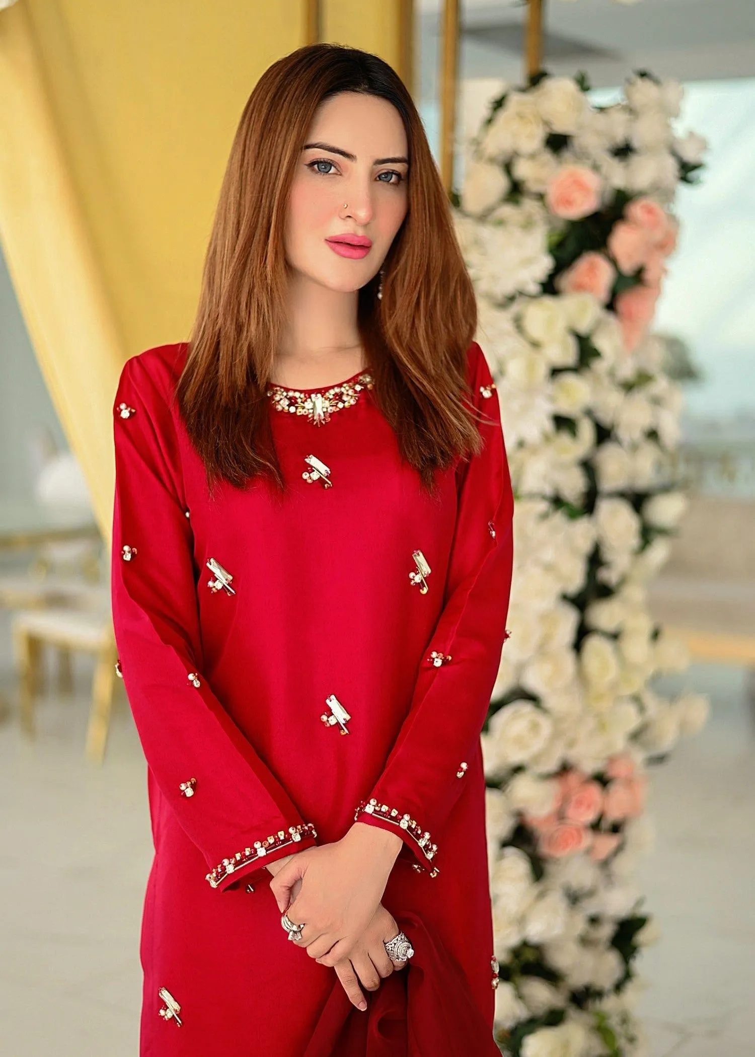 Allure by Ih - ROSA - Katan Silk - Maroon - 3 Piece
