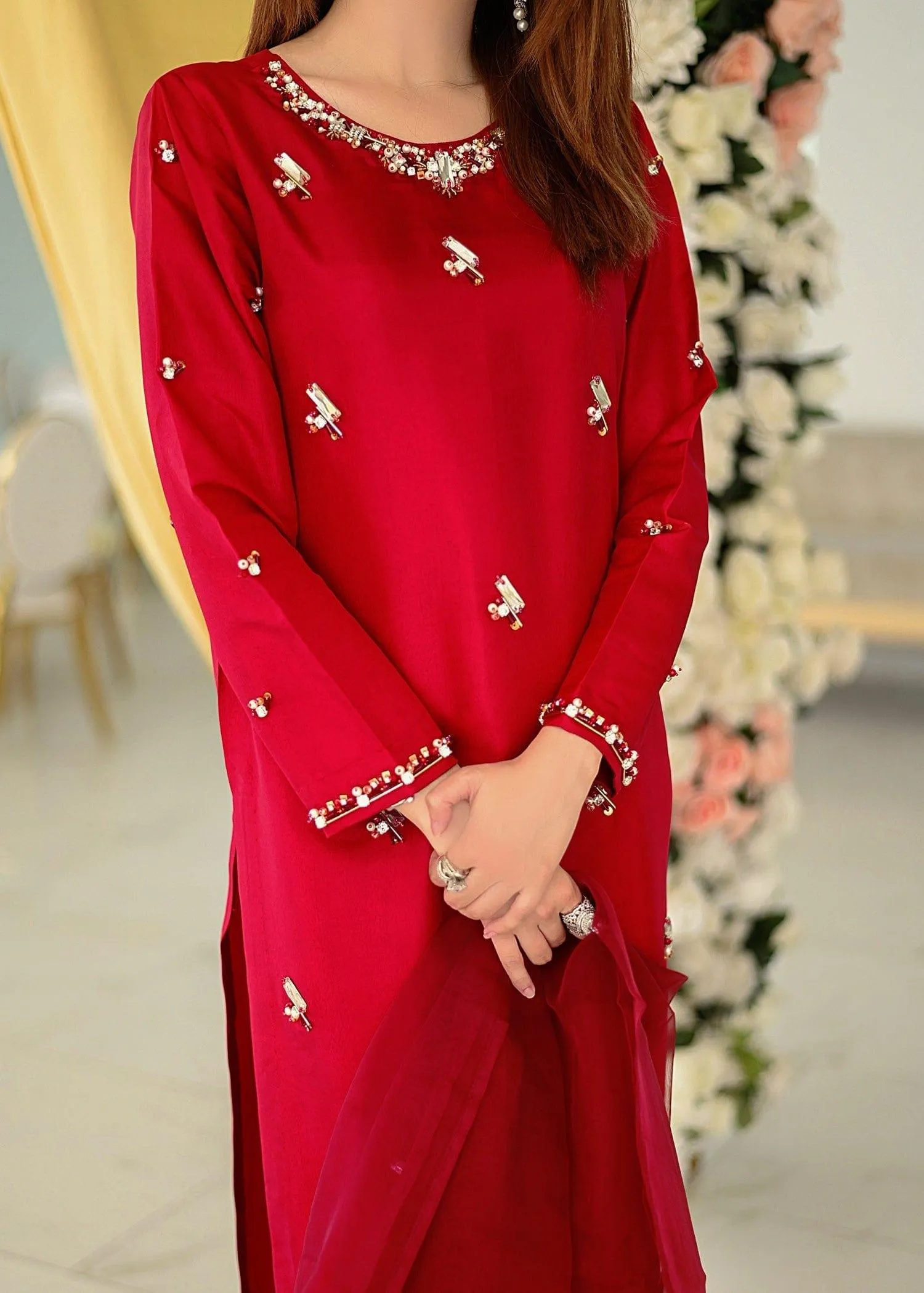Allure by Ih - ROSA - Katan Silk - Maroon - 3 Piece