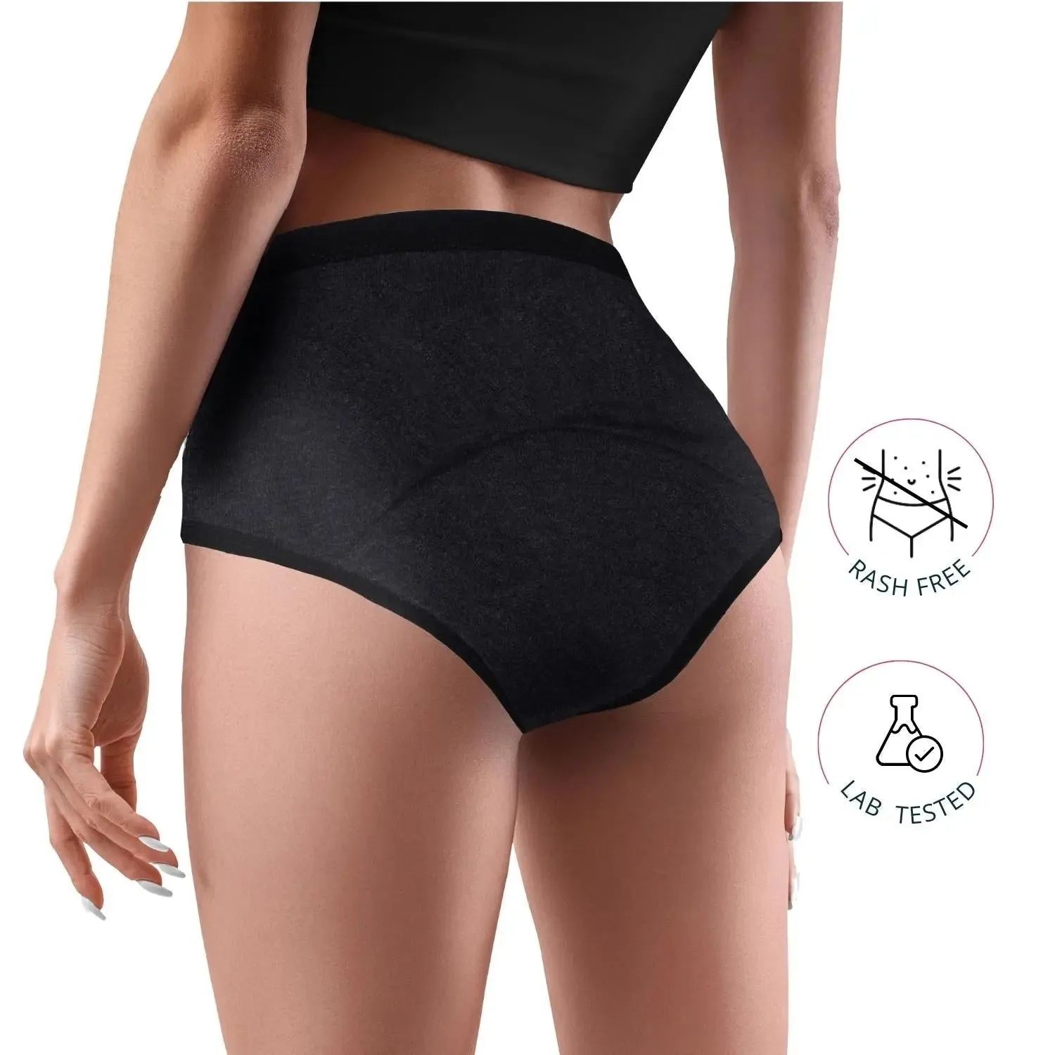 Antimicrobial Lining Leak Proof Period Underwear | Dark Grey | Reusable | No Pad Needed Pack-of-2