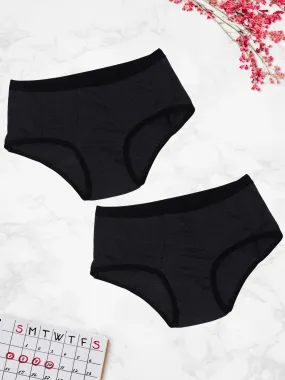 Antimicrobial Lining Leak Proof Period Underwear | Dark Grey | Reusable | No Pad Needed Pack-of-2