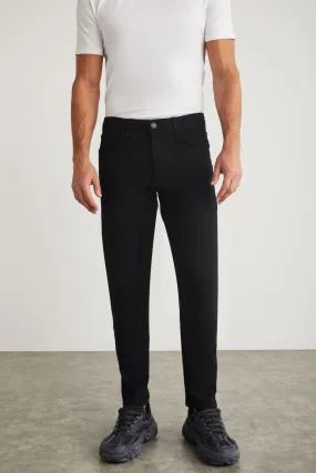 Antoni Men Tapered Fit Pipe Tota Thick textured flexible structure Magic denim jeans black jeans