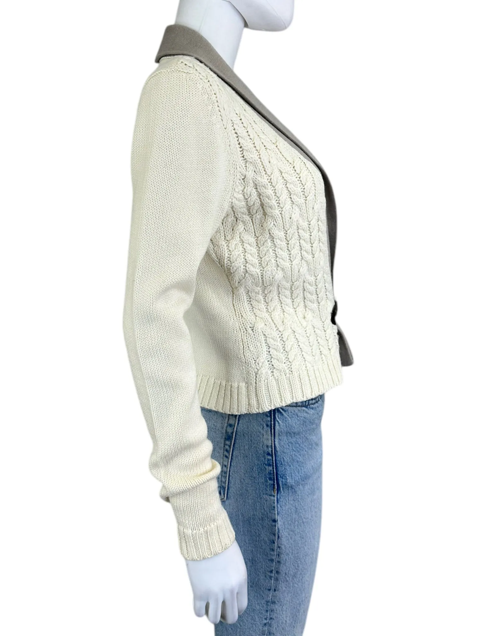 ANTONIO MELANI Wool Cable Knit Cardigan Size S