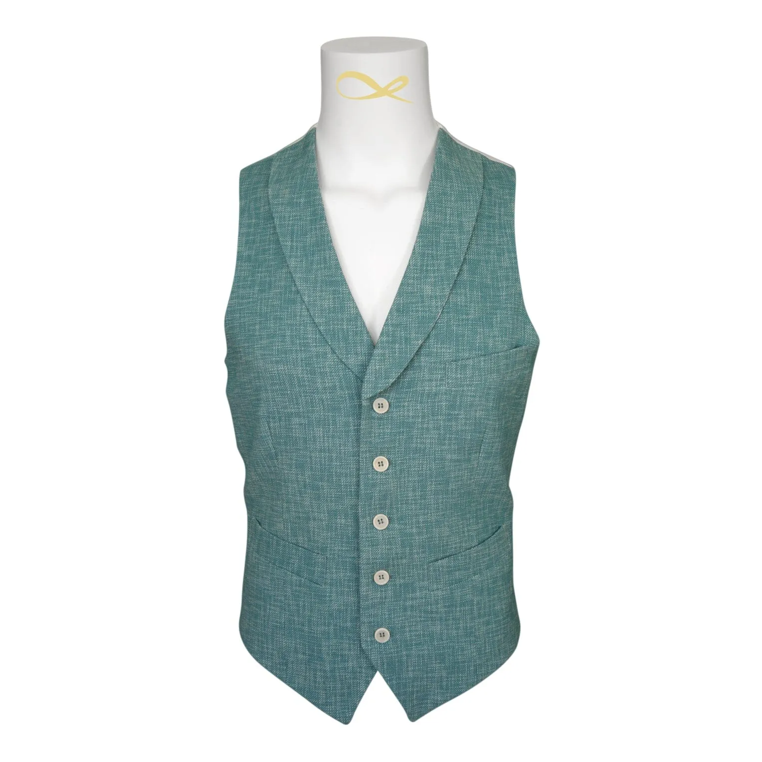 Aqua Lino Tweed Ciottoli Waistcoat