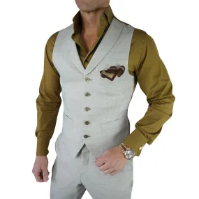 Avena Ecru Woven Tweed Ciottoli Waistcoat @ The Vault