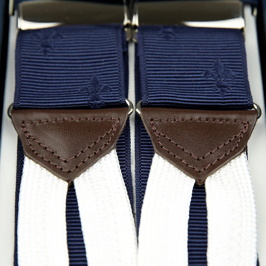 Barathea Braces - Navy - Fleur-de-Lys