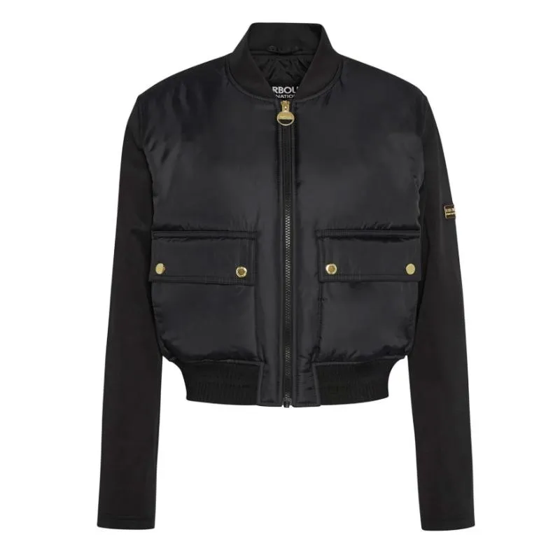 Barbour International Emerson Quilted Sweat Jacket In Black