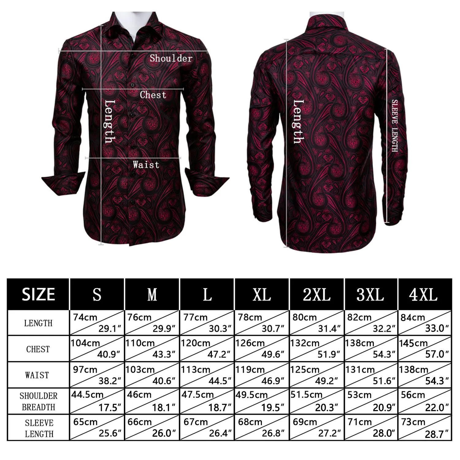 Barry.Wang Black Dress Shirt Novelty Splicing Shirt for Men Long Sleeve