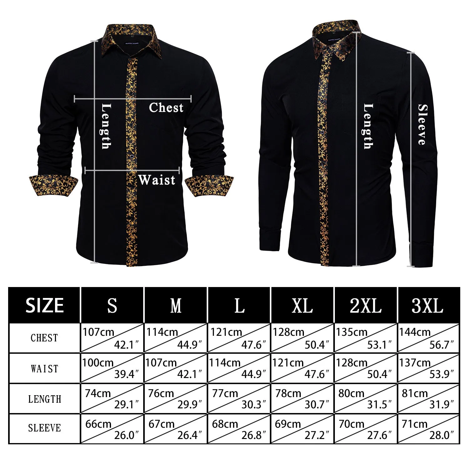 Barry.wang Black Red Splicing Men's Business Shirt