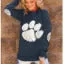 Bear Paw Printing O-Neck Long Sleeve T-shirts