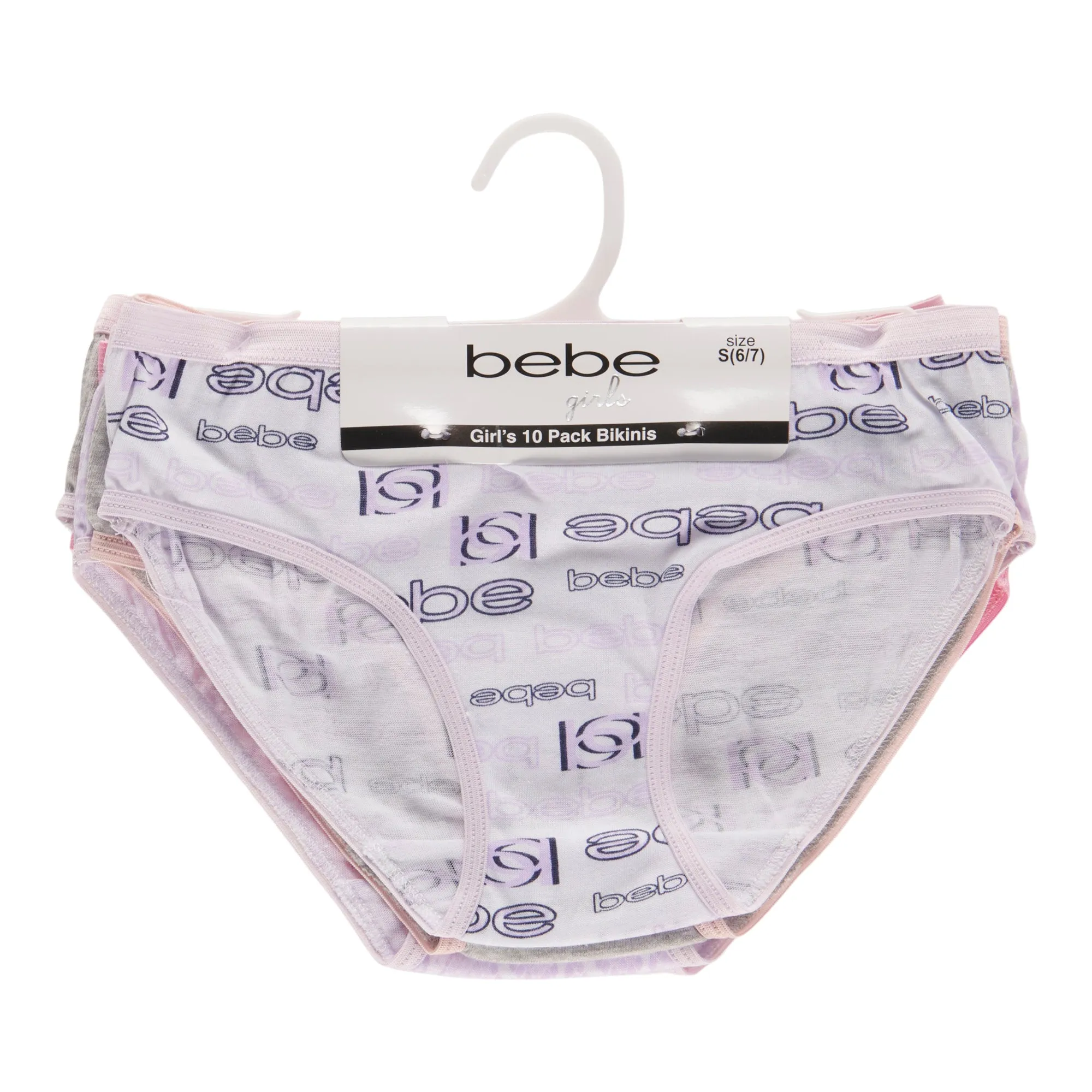 Bebe Girl's Cotton Bikini Underwear, 10-Pack