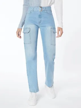 Belted Cargo Jeans