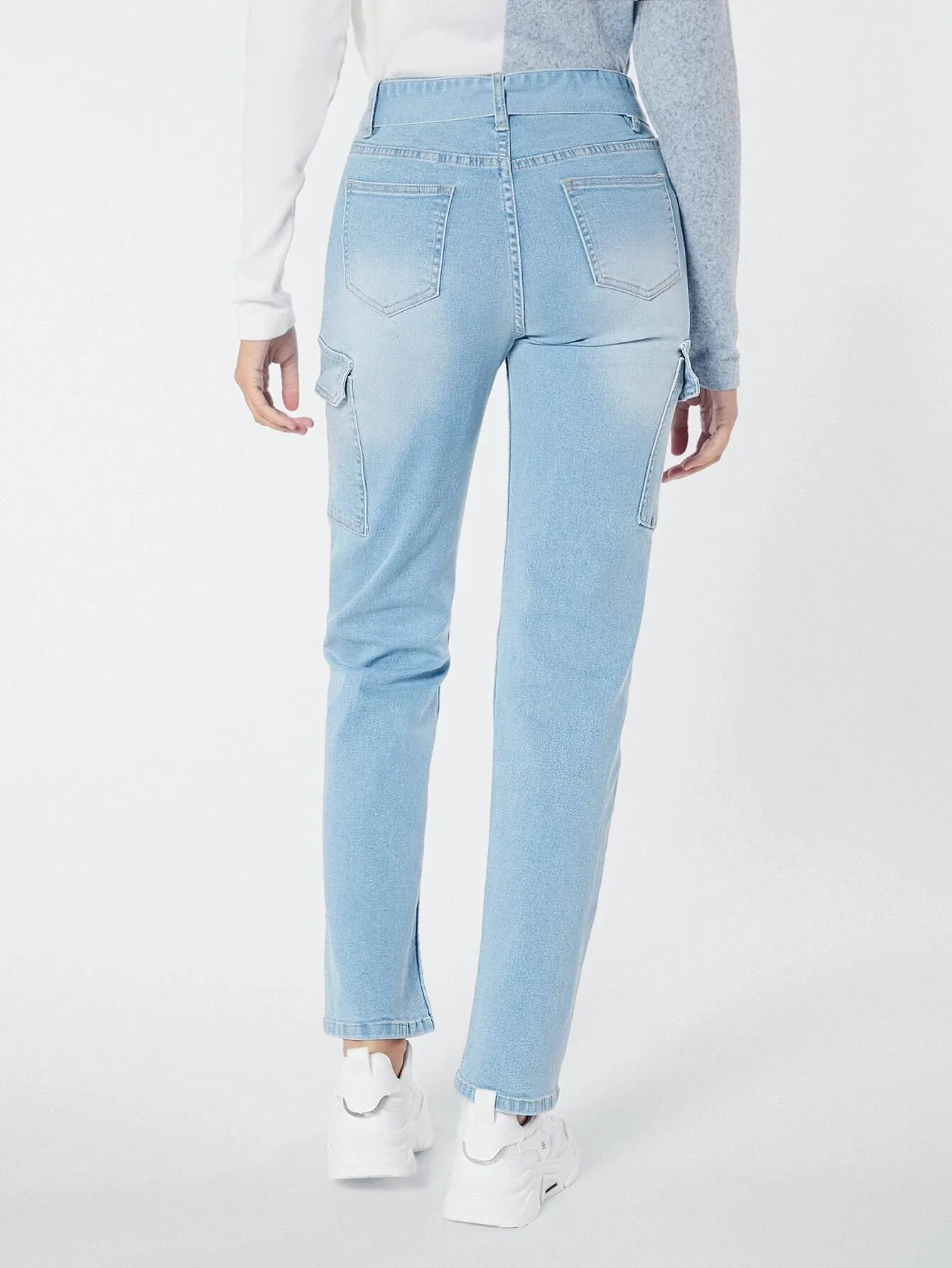 Belted Cargo Jeans