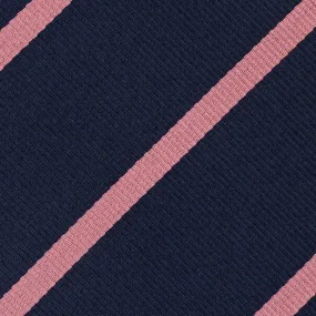 Bespoke Repp Stripe Silk Tie - Navy / Pink
