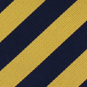 Bespoke Repp Stripe Silk Tie - Navy / Yellow