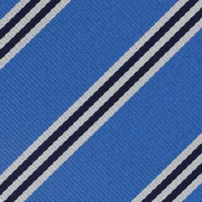 Bespoke Repp Stripe Silk Tie - Sky Blue