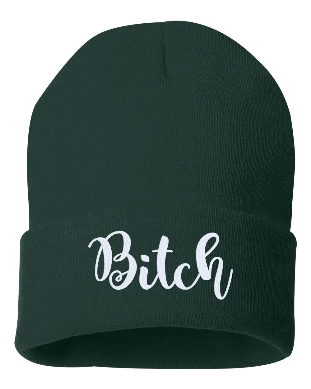 BITCH Embroidered Cuffed Beanie Hat
