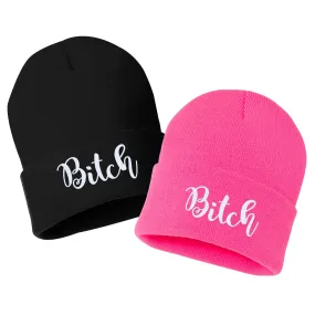 BITCH Embroidered Cuffed Beanie Hat