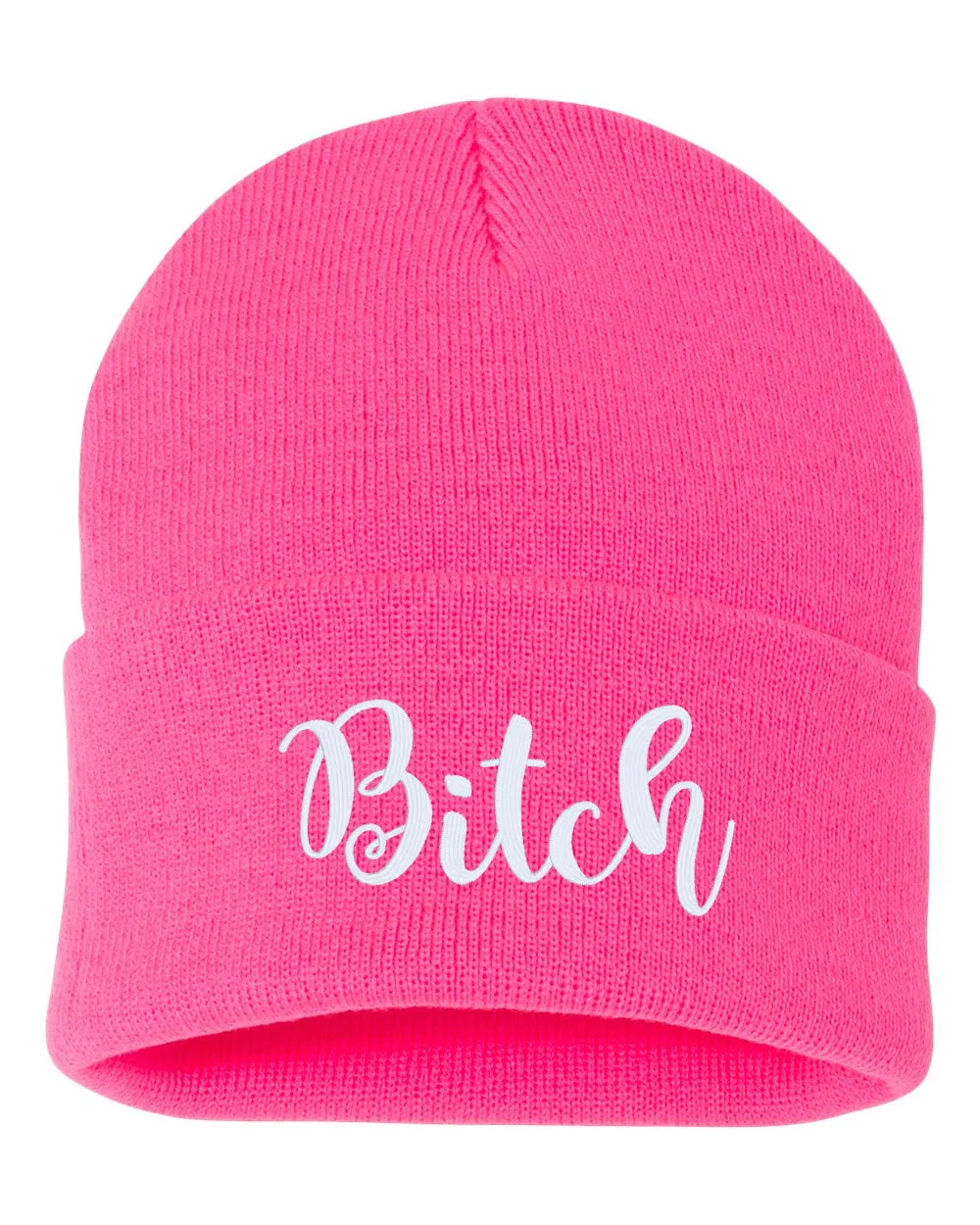 BITCH Embroidered Cuffed Beanie Hat