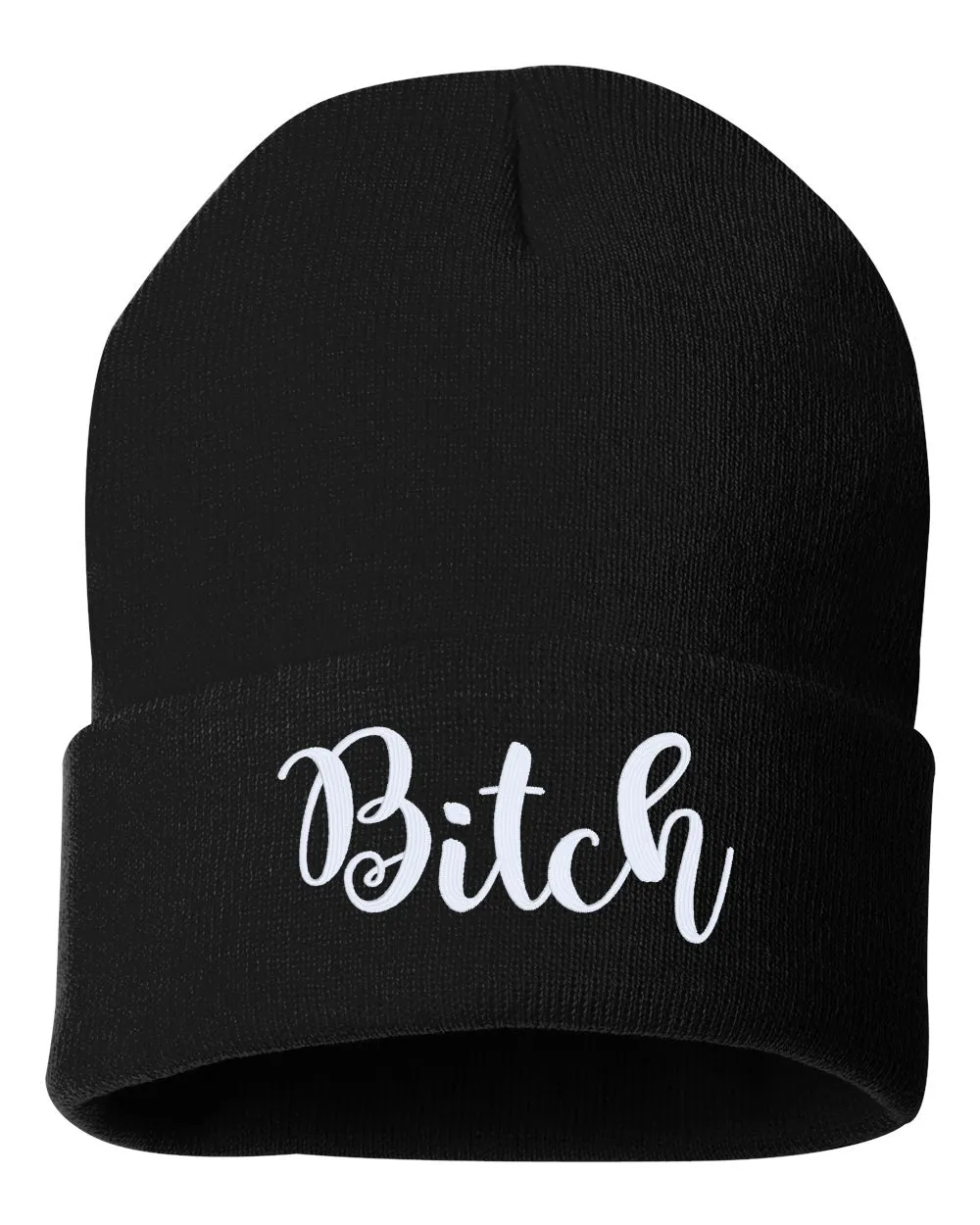 BITCH Embroidered Cuffed Beanie Hat