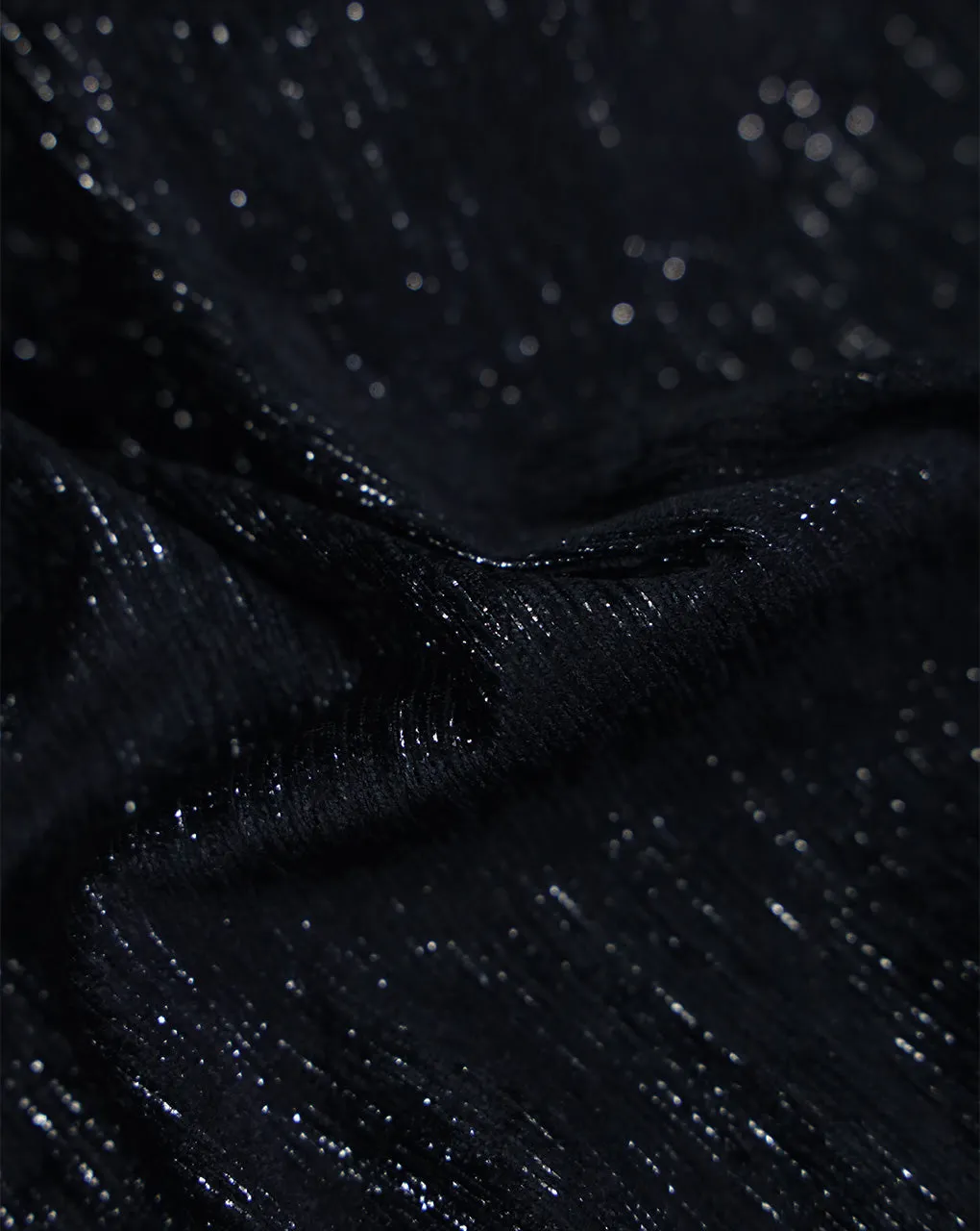 BLACK KNITTED TWEED WOOL FABRIC