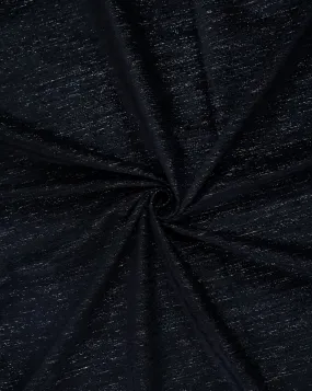 BLACK KNITTED TWEED WOOL FABRIC