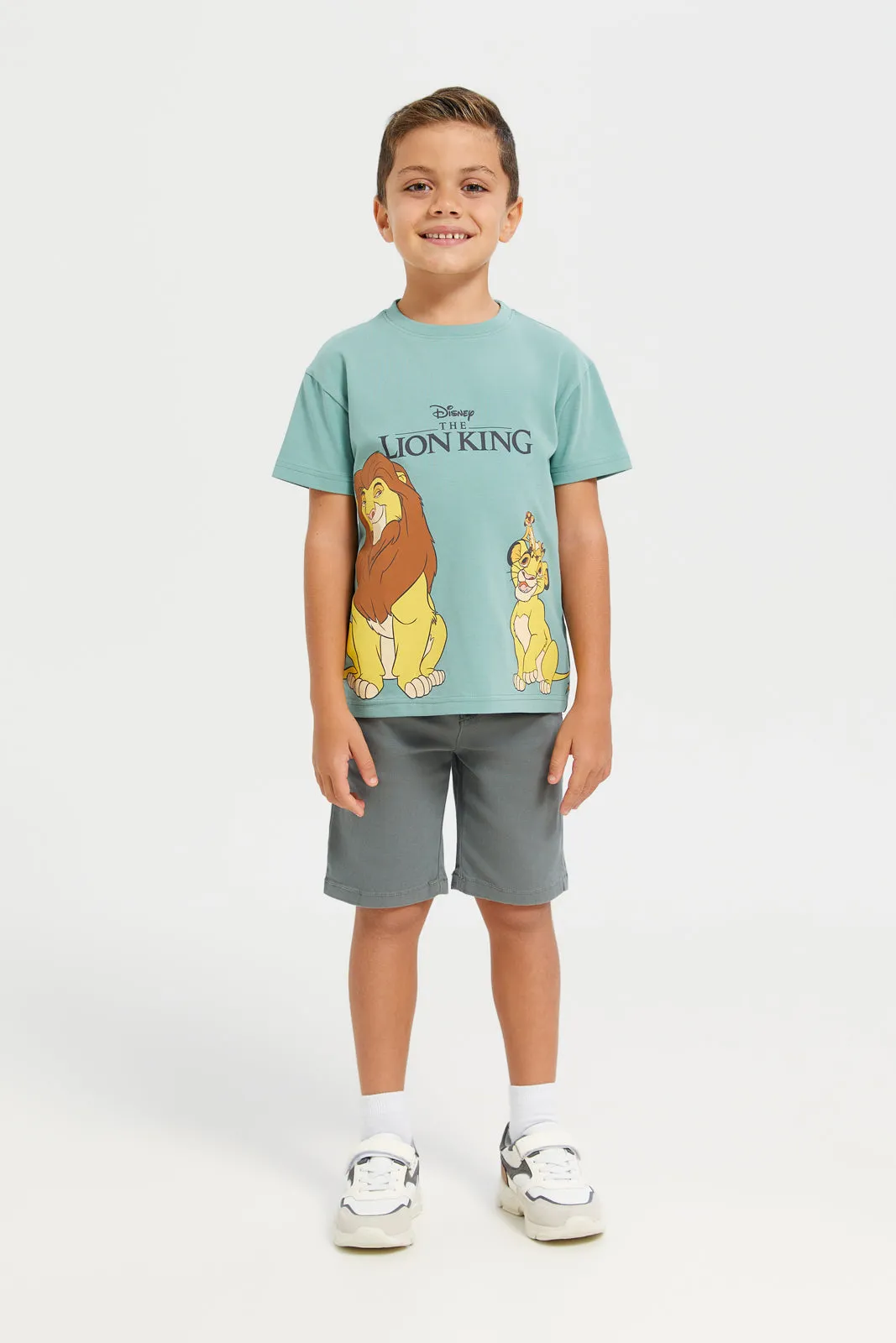 Boys Grey Plain Chino Shorts