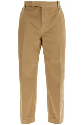 camel cotton chino pants with tricolor ribbon MTU335W F0576 CAMEL