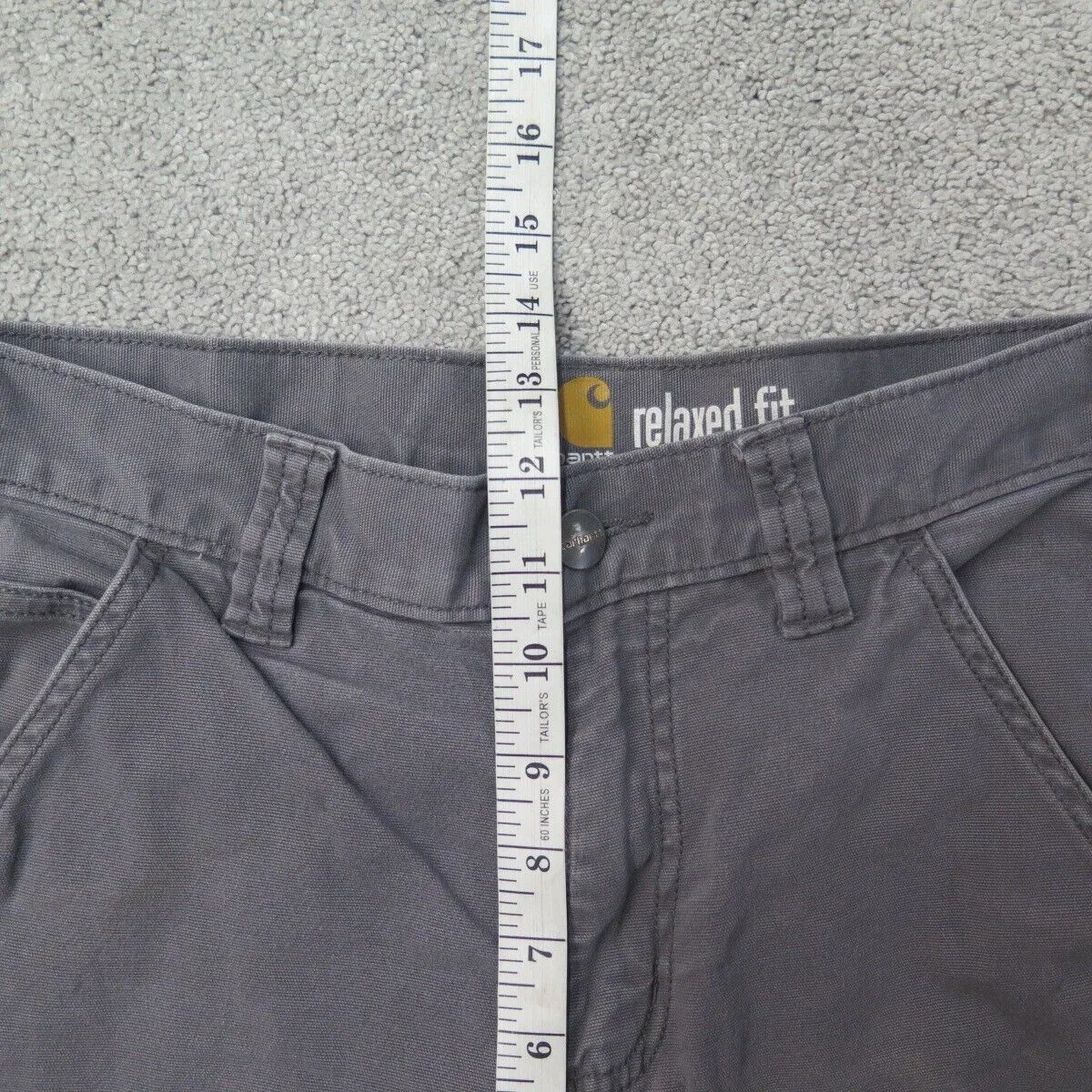 Carhartt Pant Mens Gray W30XL32 Chino Straight Leg Mid Rise Cotton Workwear Logo