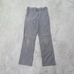 Carhartt Pant Mens Gray W30XL32 Chino Straight Leg Mid Rise Cotton Workwear Logo