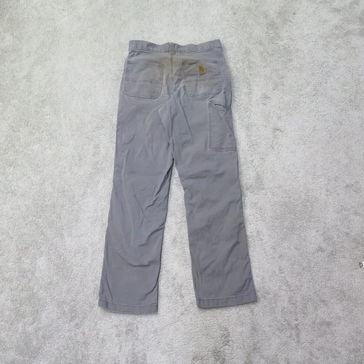 Carhartt Pant Mens Gray W30XL32 Chino Straight Leg Mid Rise Cotton Workwear Logo