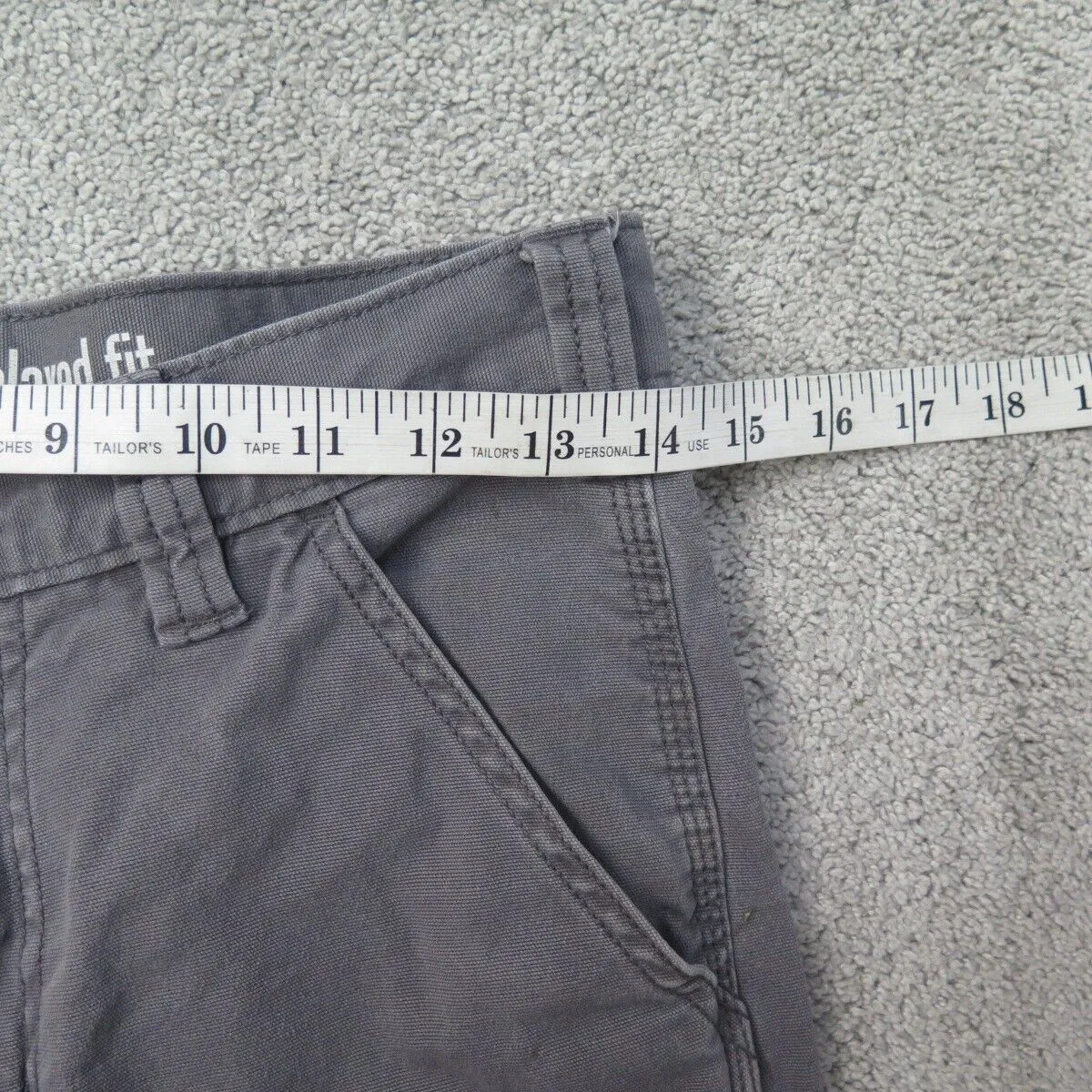 Carhartt Pant Mens Gray W30XL32 Chino Straight Leg Mid Rise Cotton Workwear Logo