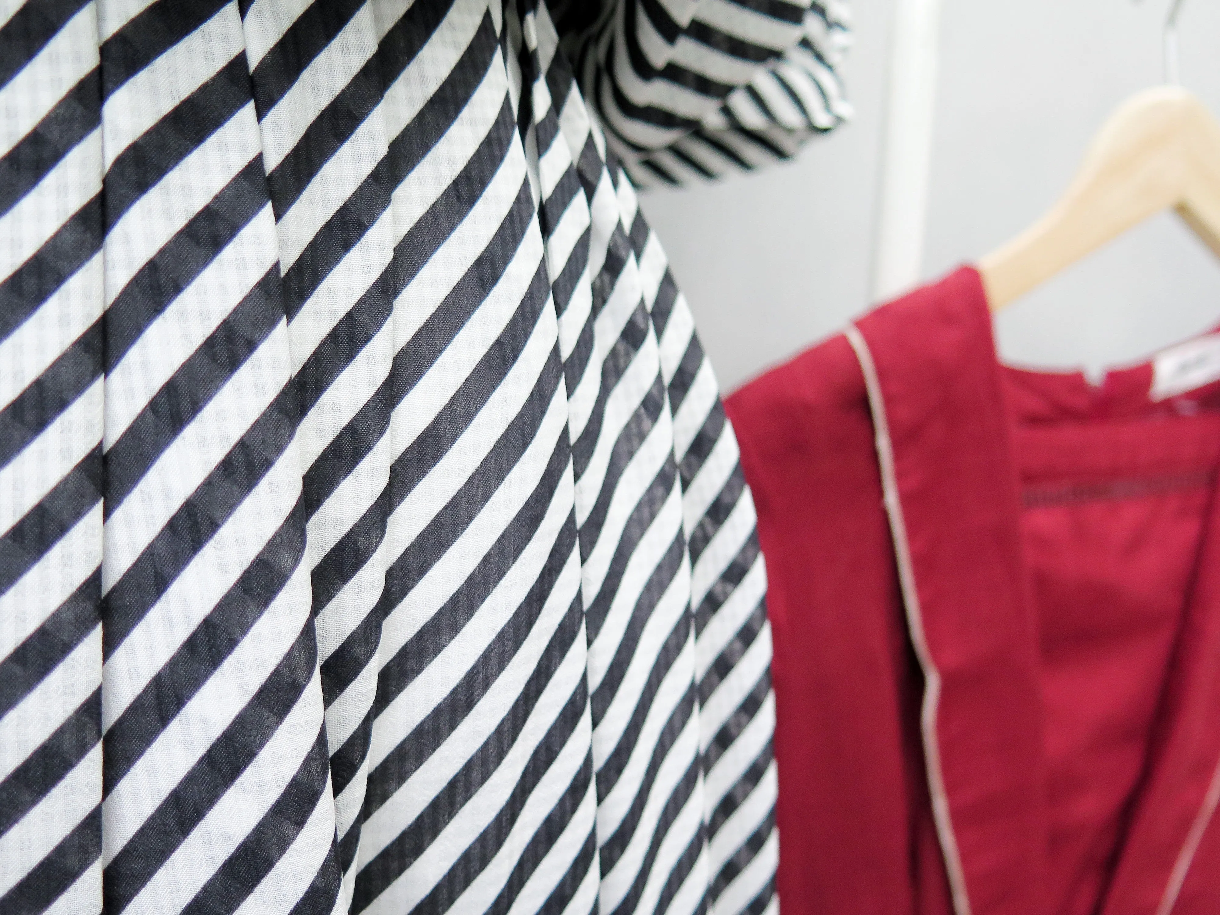 Casabianca | Vintage 1960s 1970scBlack white monochrome diagonal stripes dress with big black buttons