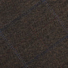 Checked Bespoke Wool Tie - Dark Brown