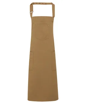 Chino cotton bib apron | Khaki