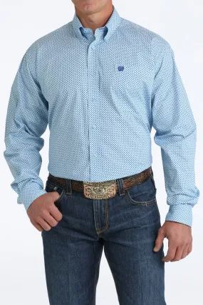 CINCH STRETCH LIGHT BLUE PRINT SHIRT