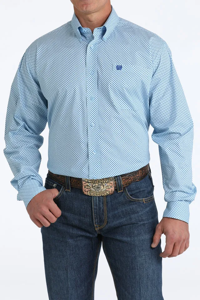 CINCH STRETCH LIGHT BLUE PRINT SHIRT