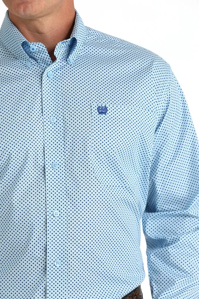 CINCH STRETCH LIGHT BLUE PRINT SHIRT
