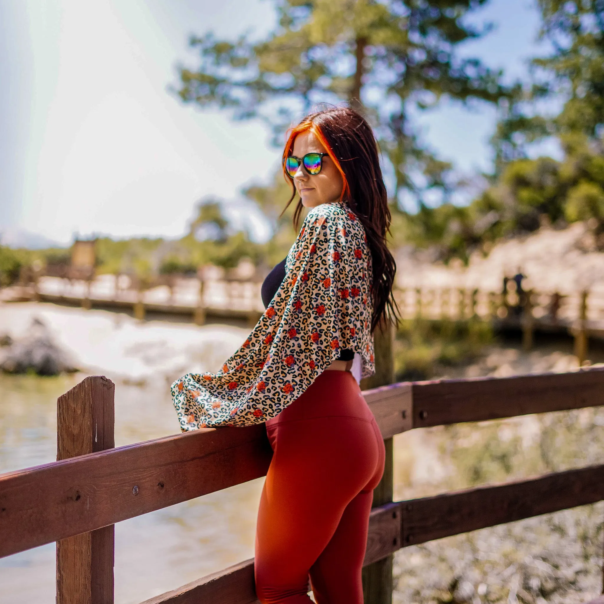Cooling Sun Scarf: Brown Cheetah Roses