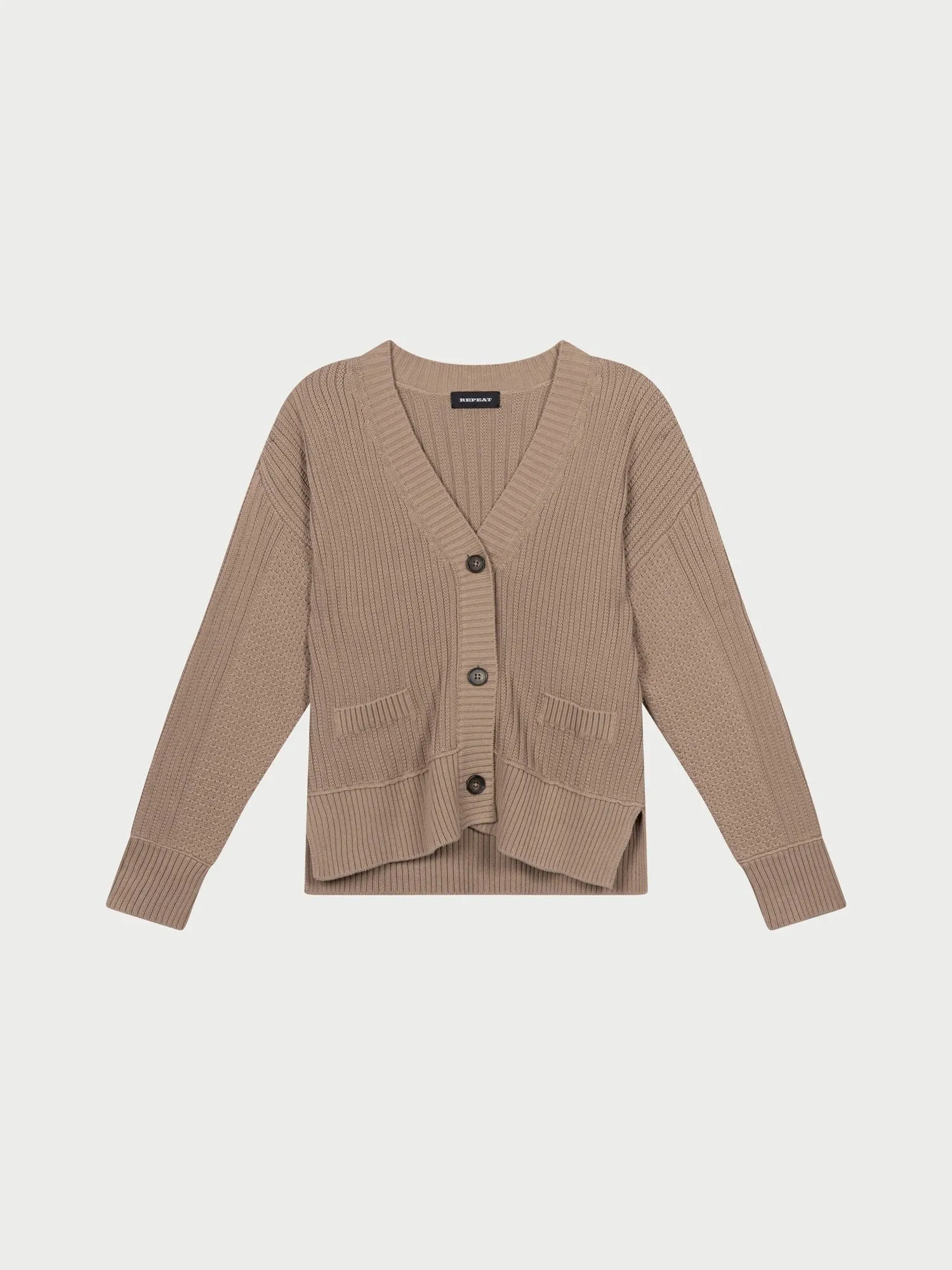 Cotton Knit Cardigan - Stone