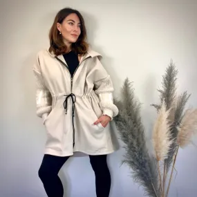 CREAM FLEECE ZIP JACKET