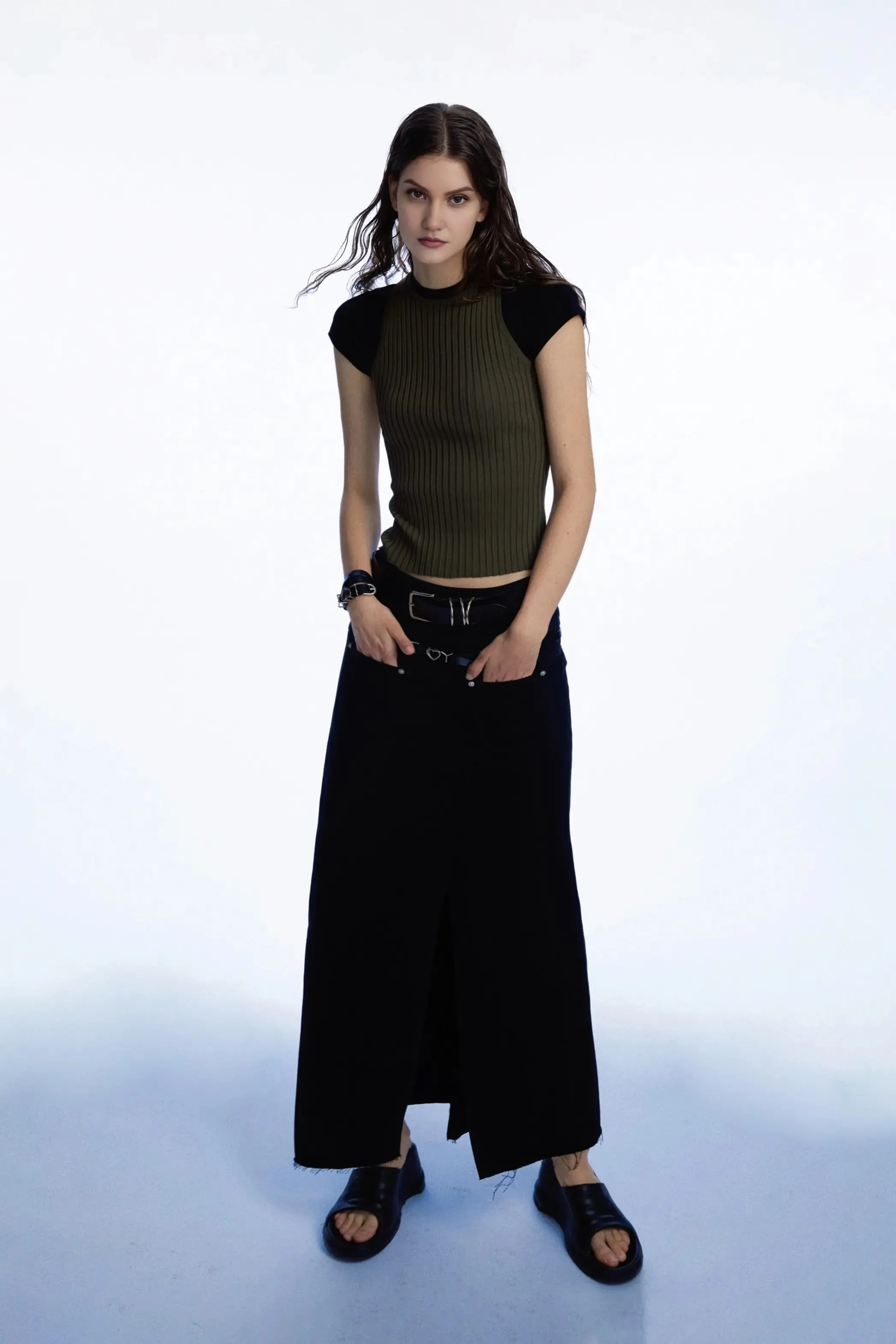 Crewneck Ribbed Knit Tank Top