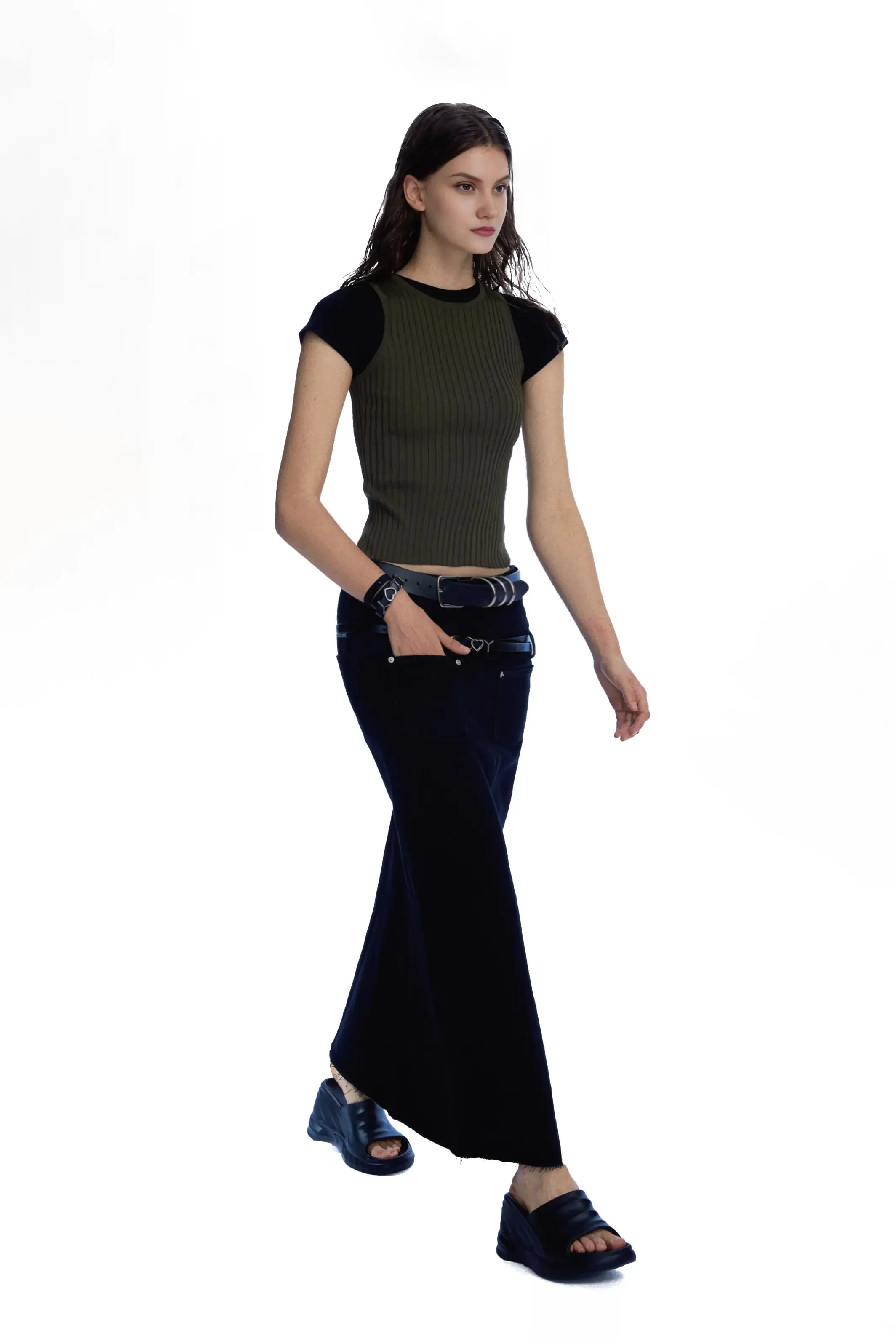 Crewneck Ribbed Knit Tank Top