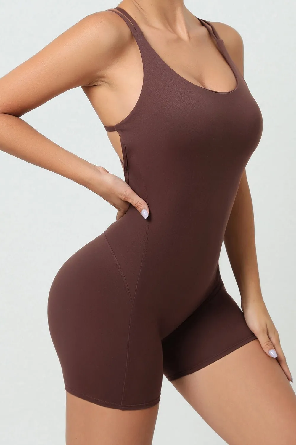 Crisscross Sleeveless Active Performance Romper