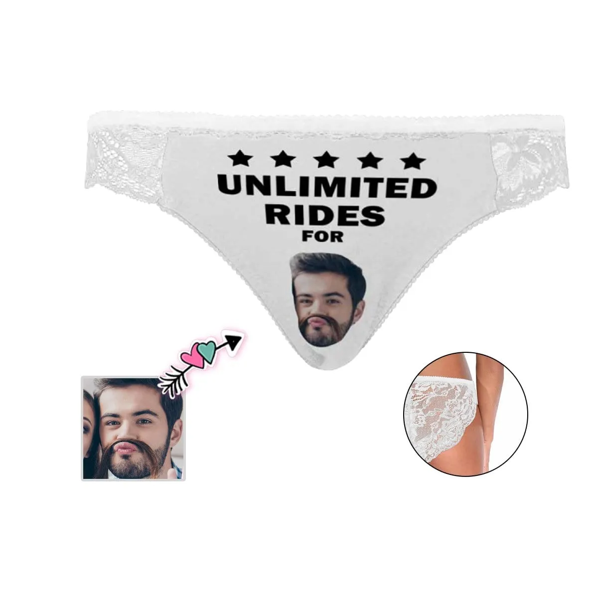 Custom Lace Underwear Personalized Face For You Women's Lace Panty Bachelorette Party Gift